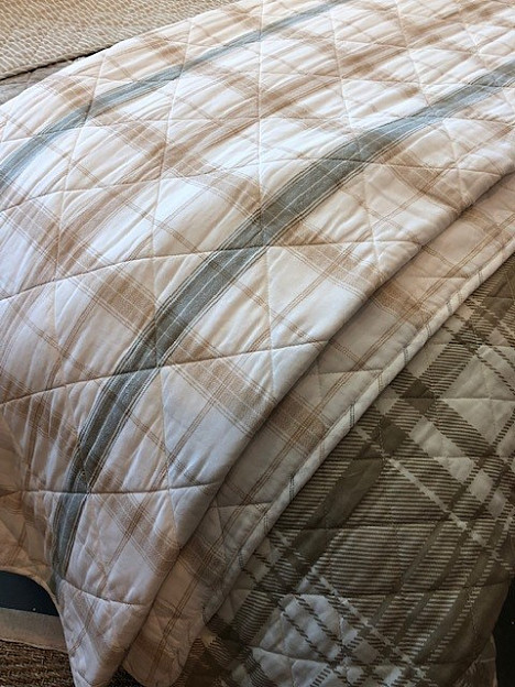 Eddie Bauer&reg; Jetty Island Plaid Quilt Set in Beige. View a larger version of this product image.