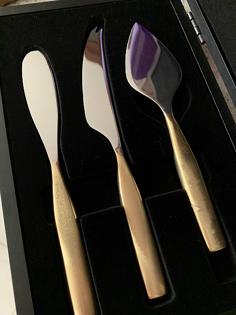 Gourmet Settings Moments Eternity 3-Piece Cheese Serving Set in Gold. View a larger version of this product image.