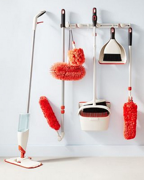 OXO Good Grips&reg; Long Reach Dusting System in White/Red. View a larger version of this product image.