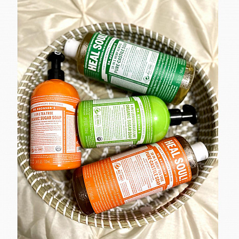 Dr Bronner&#39;s 32 oz. 18-in-1 Pure-Castile Liquid Soap in Almond. View a larger version of this product image.
