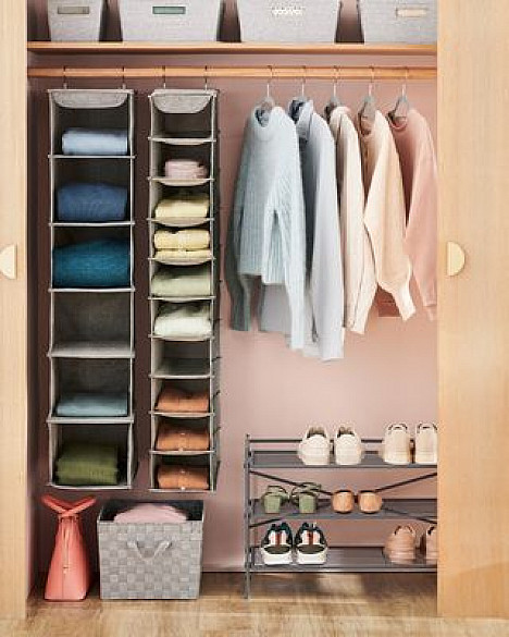 Squared Away&trade; Arrow Weave 6-Shelf Hanging Closet Organizer. View a larger version of this product image.
