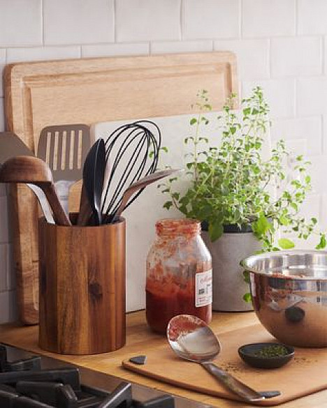 Our Table&trade; Acacia Utensil Holder. View a larger version of this product image.