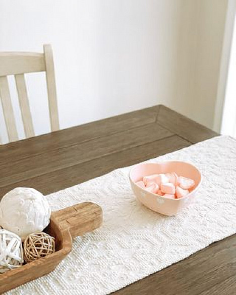 Bee &amp; Willow&trade; Hobnail Table Runner in Coconut Milk. View a larger version of this product image.