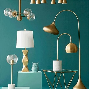 Alternate image 1 for Pacific Coast&reg; Lighting Ripley Table  Lamp with Tapered Drum Shade in Gold