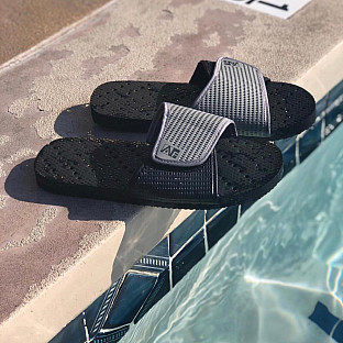 Alternate image 3 for AquaFlops Men&#39;s Slide Shower Shoes in Grey/Black