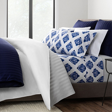 Wamsutta&reg; 500-Thread-Count PimaCott&reg; Damask Stripe Bedding Collection. View a larger version of this product image.