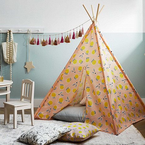 Marmalade&trade; Lemons Teepee in Pink. View a larger version of this product image.