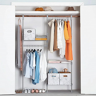 Alternate image 8 for Relaxed Living Adjustable Metal Closet System in Satin Nickel