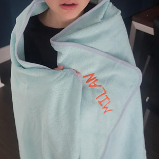Alternate image 2 for Embroidered Shark Kids&#39; Hooded Beach Towel