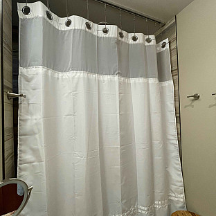 Alternate image 3 for Hookless&reg; Escape Fabric Shower Curtain and Snap-in Liner Set