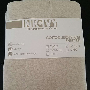 Alternate image 1 for INK+IVY Heathered Cotton Jersey Knit Sheet Set