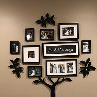 Alternate image 2 for WallVerbs&trade; 13-Piece &quot;Mr. &amp; Mrs.&quot; Personalized Tree Set in Black
