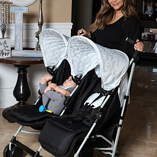 Alternate image 6 for Your Babiie MAWMA By Snooki Chelsea Double Stroller in Marble