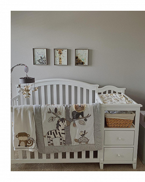 Levtex Baby&reg; Kenya 5-Piece Crib Bedding Set in Grey. View a larger version of this product image.