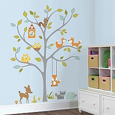 Alternate image 3 for RoomMates Woodland Fox and Friends Tree Giant Peel and Stick Wall Decals