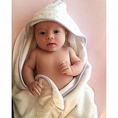 Alternate image 2 for Just Born&reg; Tiki and Emma 2-Pack Hooded Towels in White/Lilac