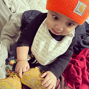 Alternate image 1 for Carhartt&reg; Infant/Toddler Knit Hat in Orange