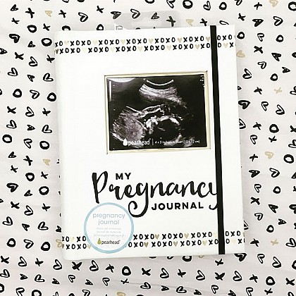 Pearhead Pregnancy Journal in Black/White. View a larger version of this product image.