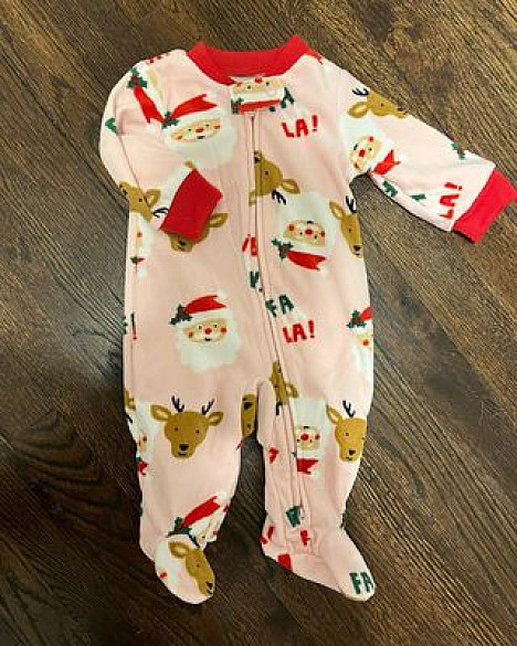 carter&#39;s&reg; Santa Fleece Zip-Up Sleep &amp; Play Footed Pajama. View a larger version of this product image.