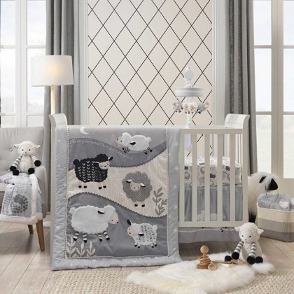 Lambs & Ivy&reg; Little Sheep 4-Piece Crib Bedding Set. View a larger version of this product image.