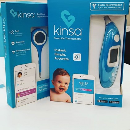 Kinsa Smart Ear Bluetooth Instant Read Thermometer with Family Health Tracking App. View a larger version of this product image.