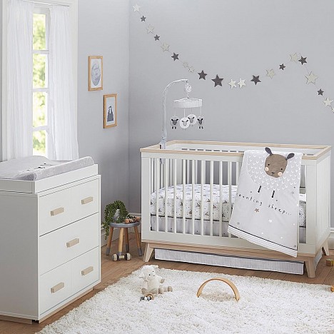 Just Born&reg; One World&trade; Counting Sheep 3-Piece Crib Bedding Set in Grey. View a larger version of this product image.