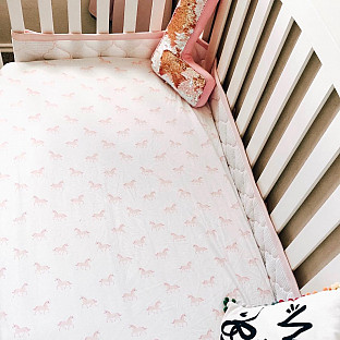 Alternate image 5 for Hello Spud Unicorns Organic Cotton Jersey Fitted Crib Sheet in Pink