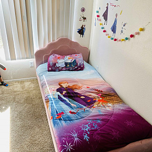 Alternate image 7 for Delta Children Upholstered Twin Bed in Rose Pink