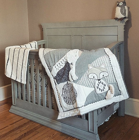 Levtex Baby&reg; Bailey 5-Piece Crib Bedding Set in Charcoal/White. View a larger version of this product image.