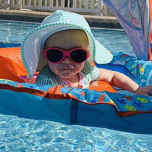 Alternate image 2 for UVeez Flex Fit Toddler Sunglasses in Hot Pink