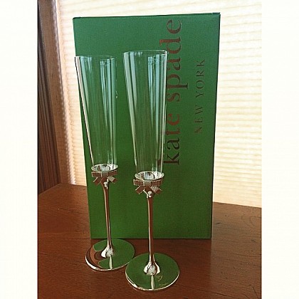 kate spade new york Take the Cake&trade; Toasting Flutes (Set of 2). View a larger version of this product image.