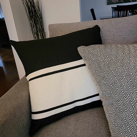 Studio 3B&trade; Crewel Decorative Stripe Square Throw Pillow. View a larger version of this product image.